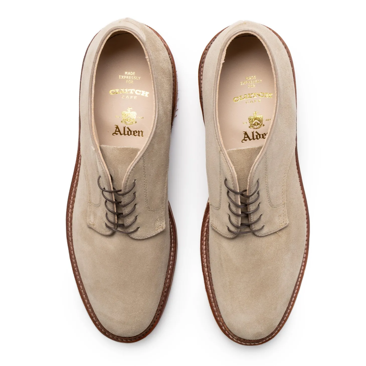 Alden x Clutch Cafe Milkshake Suede Blucher w/ Redbrick Sole 96702L