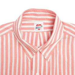 Allevol Button Down Shirt Red & White Stripe