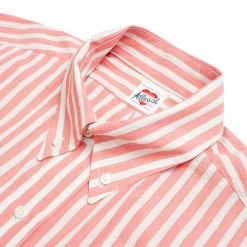 Allevol Button Down Shirt Red & White Stripe