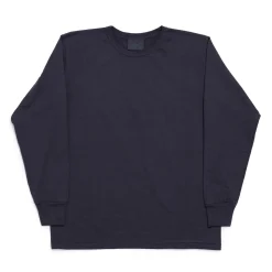 Allevol Heavy Duty Crew Neck L/S T-Shirt Navy
