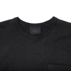 Allevol Heavy Duty Crew Neck Square Pocket L/S T-shirt Black