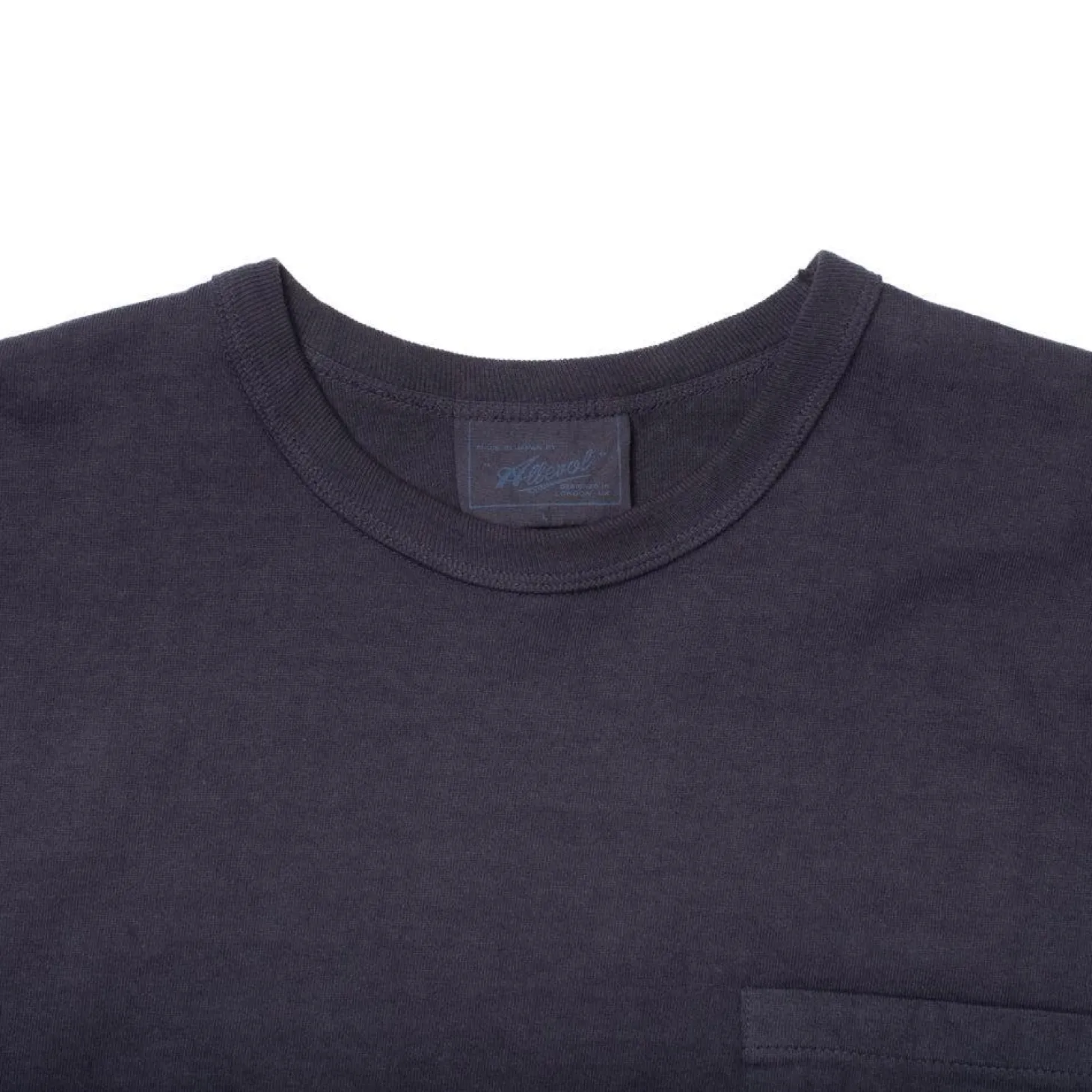 Allevol Heavy Duty Crew Neck Square Pocket L/S T-shirt Navy