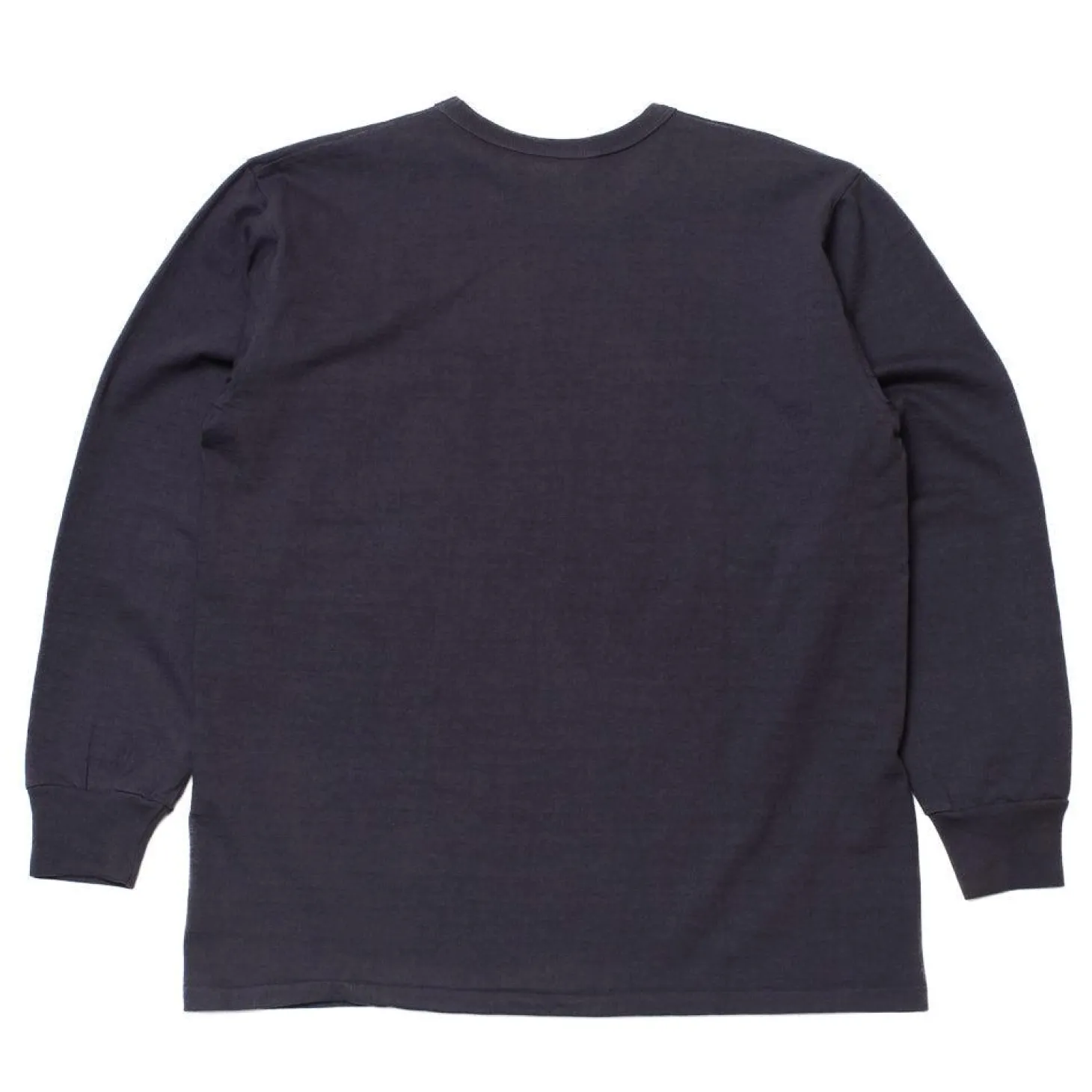 Allevol Heavy Duty Crew Neck Square Pocket L/S T-shirt Navy