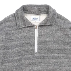 Allevol Loopwheel Quarter Zip Sweatshirt Dark Grey