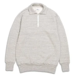 Allevol Loopwheel Quarter Zip Sweatshirt Grey