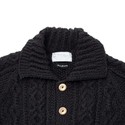 Allevol X Inverallan Cable Knit Cardigan 3A Black