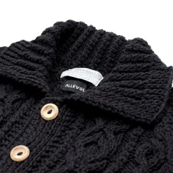 Allevol X Inverallan Cable Knit Cardigan 3A Black