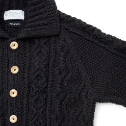 Allevol X Inverallan Cable Knit Cardigan 3A Black