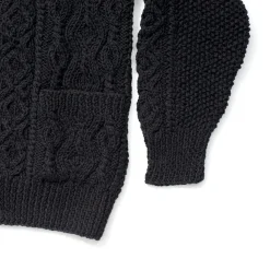 Allevol X Inverallan Cable Knit Cardigan 3A Black