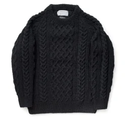 Allevol X Inverallan Cable Knit Crew 1A Black