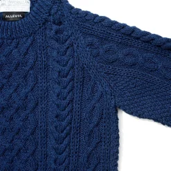 Allevol X Inverallan Cable Knit Crew 1A Indigo