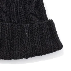 Allevol X Inverallan Cable Knit Cotton Beanie 22F Black