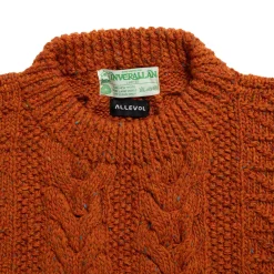 Allevol X Inverallan 1G Pegasus Crew Neck Sweater Mohair Tweed Blaze