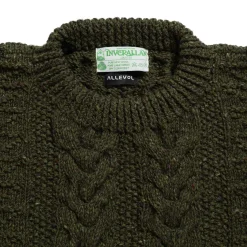 Allevol X Inverallan 1G Pegasus Crew Neck Sweater Mohair Tweed Oak