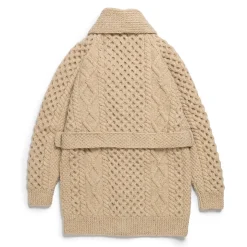 Allevol x Inverallan Shawl Collar Cardigan 6A Long Oatmeal