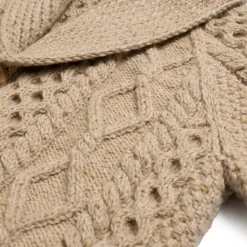 Allevol x Inverallan Shawl Collar Cardigan 6A Long Oatmeal