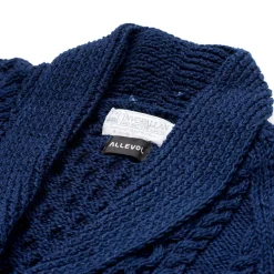 Allevol x Inverallan Shawl Collar Cardigan 6A Indigo Cotton