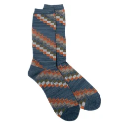 Anonymous Ism Quilted Patchwork Crew Sock Indigo