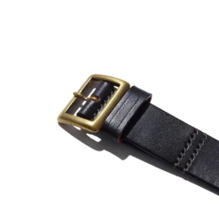 Belafonte Ragtime Clothing Belafonte Ragtime Leather Garrison Belt (30mm) Black x Brass