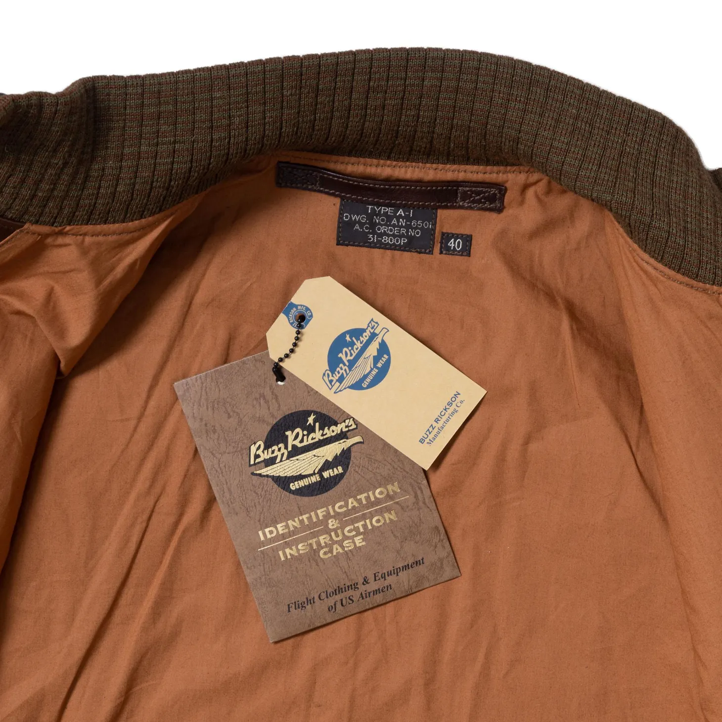 Buzz Rickson's A-1 No. 31-800P Seal Brown