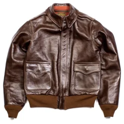 Buzz Rickson's Type A-2 Rough Wear 23380 No Stencil Leather Jacket Seal Brown