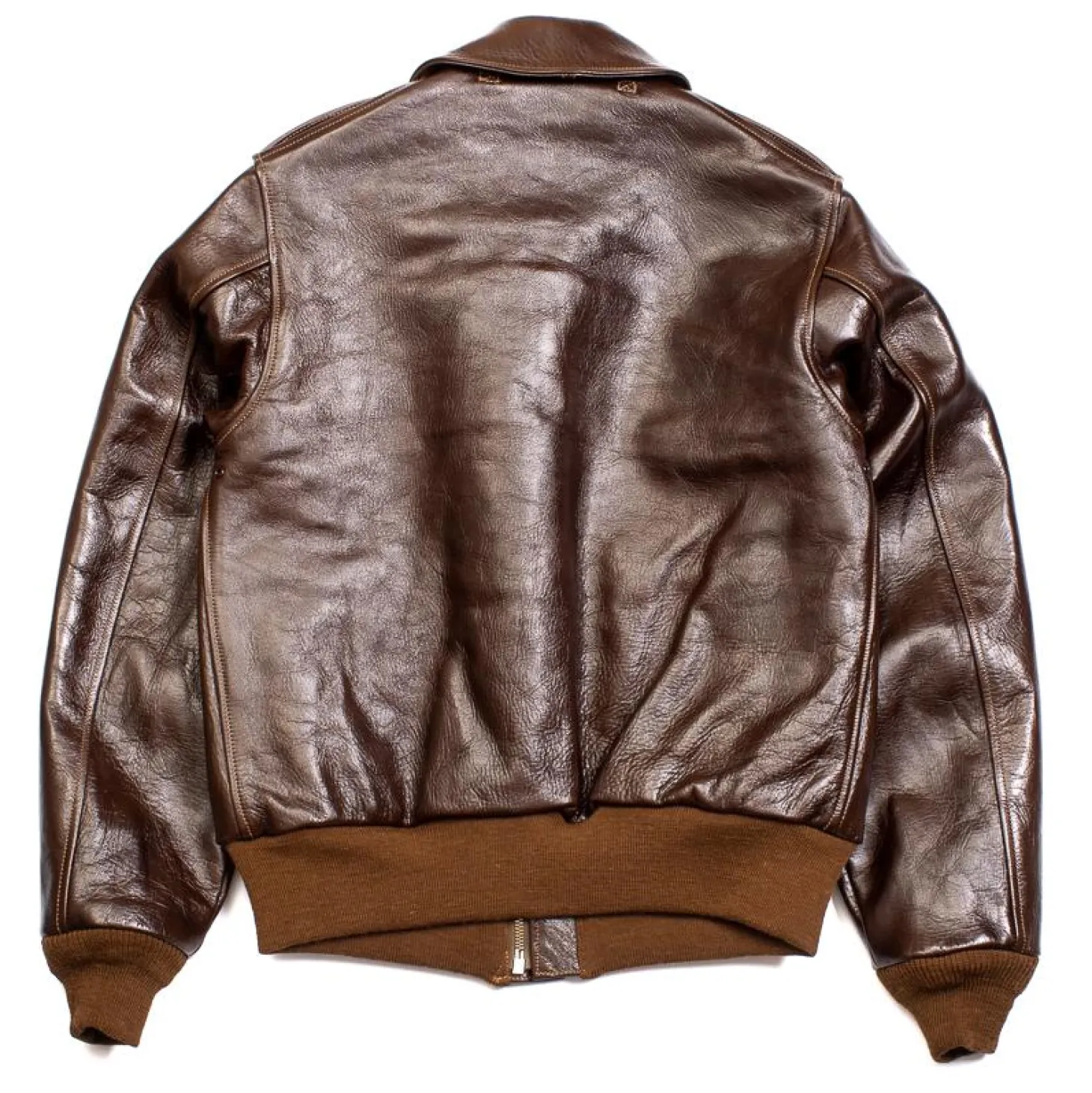 Buzz Rickson's Type A-2 Rough Wear 23380 No Stencil Leather Jacket Seal Brown