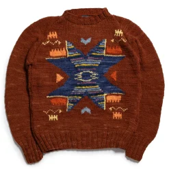 Chamula Antique Star Pullover Red Rust