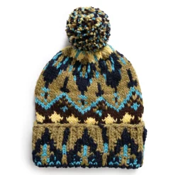 Chamula Double Cuff Cap Fair Isle #7 Navy