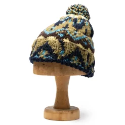 Chamula Double Cuff Cap Fair Isle #7 Navy