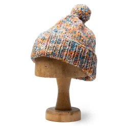 Chamula Double Cuff Cap Mix Heather Heather Med Turquoise Mix