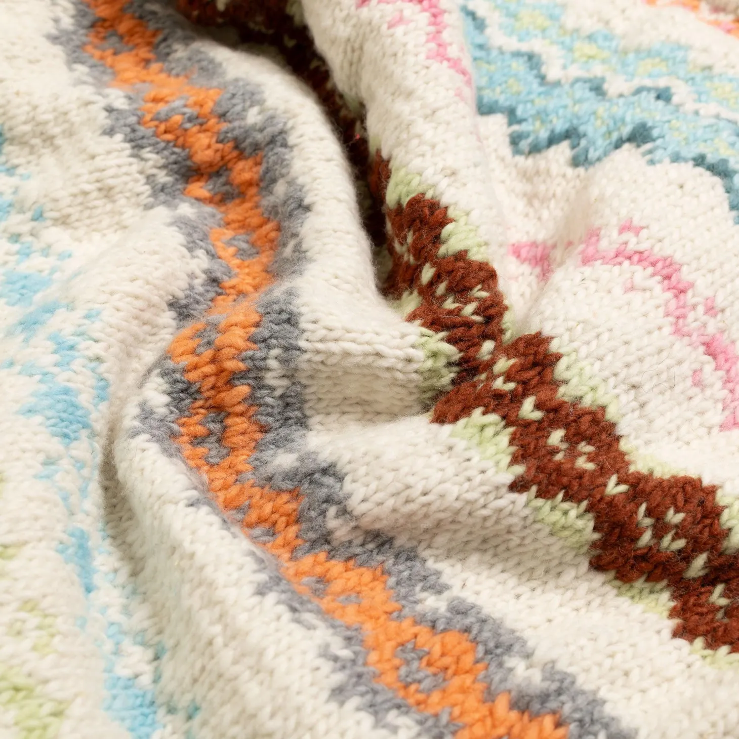 Chamula Fair Isle #8 Pullover Sweater Ivory