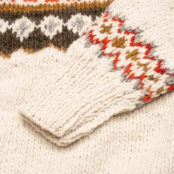 Chamula Fair Isle #3 Pullover Sweater Ivory