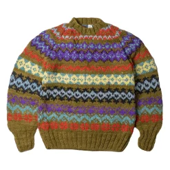 Chamula Fair Isle #8 Pullover Dark Alfalfa