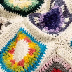 Chamula Granny Square Turtleneck Pullover Ivory