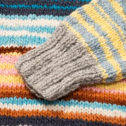 Chamula Multi Stripe Pullover Knit Pearl Grey