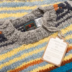 Chamula Multi Stripe Pullover Knit Pearl Grey