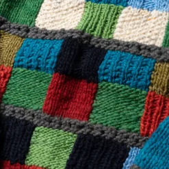 Chamula Sampler Squares Pullover Sweater Grey