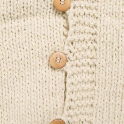 Chamula Shawl Collar Loop Button Cardigan Ivory