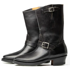 Clinch by Brass Tokyo Clinch Engineer Boots CN Wide Last OD Black Horsebutt