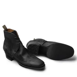 Clinch by Brass Tokyo Clinch George Boots CN-Standard Waxed Uneven Horse Suede Black