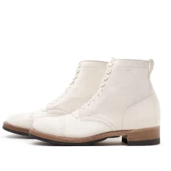 Clinch by Brass Tokyo Clinch Lace Up Boots White Roughout Suede