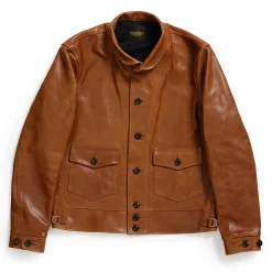 Fine Creek Leather s 'Joseph' Horsehide Leather Jacket Brown