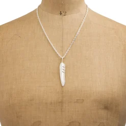 First Arrow's Kazekiri Silver Feather Pendant P-428