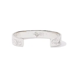 First Arrow's 12mm Flat Hammer Engraved Bangle 18K BR-026