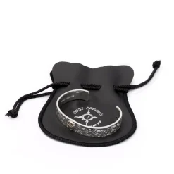 First Arrow's 12mm Flat Hammer Engraved Bangle 18K BR-026