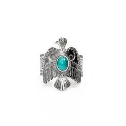 First Arrow's Thunderbird ring with turquoise R-150