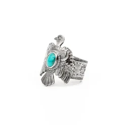 First Arrow's Thunderbird ring with turquoise R-150