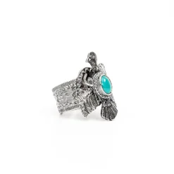 First Arrow's Thunderbird ring with turquoise R-150