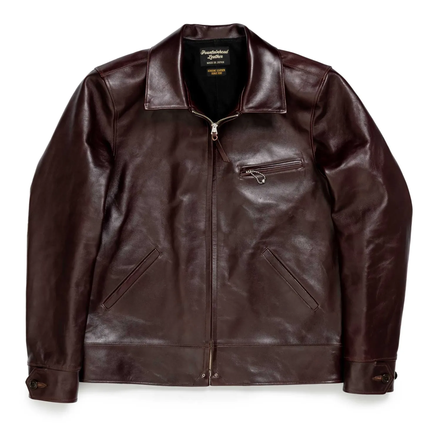 Fountain Head Leathers Alpha Horsehide Leather Jacket Brown
