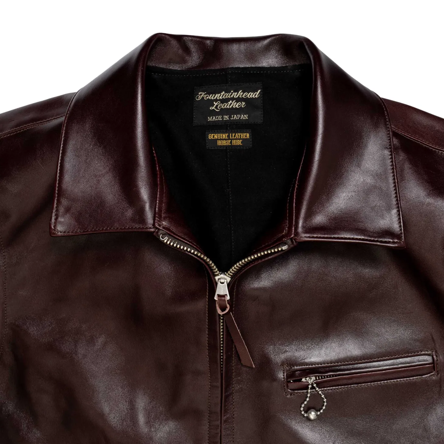 Fountain Head Leathers Alpha Horsehide Leather Jacket Brown